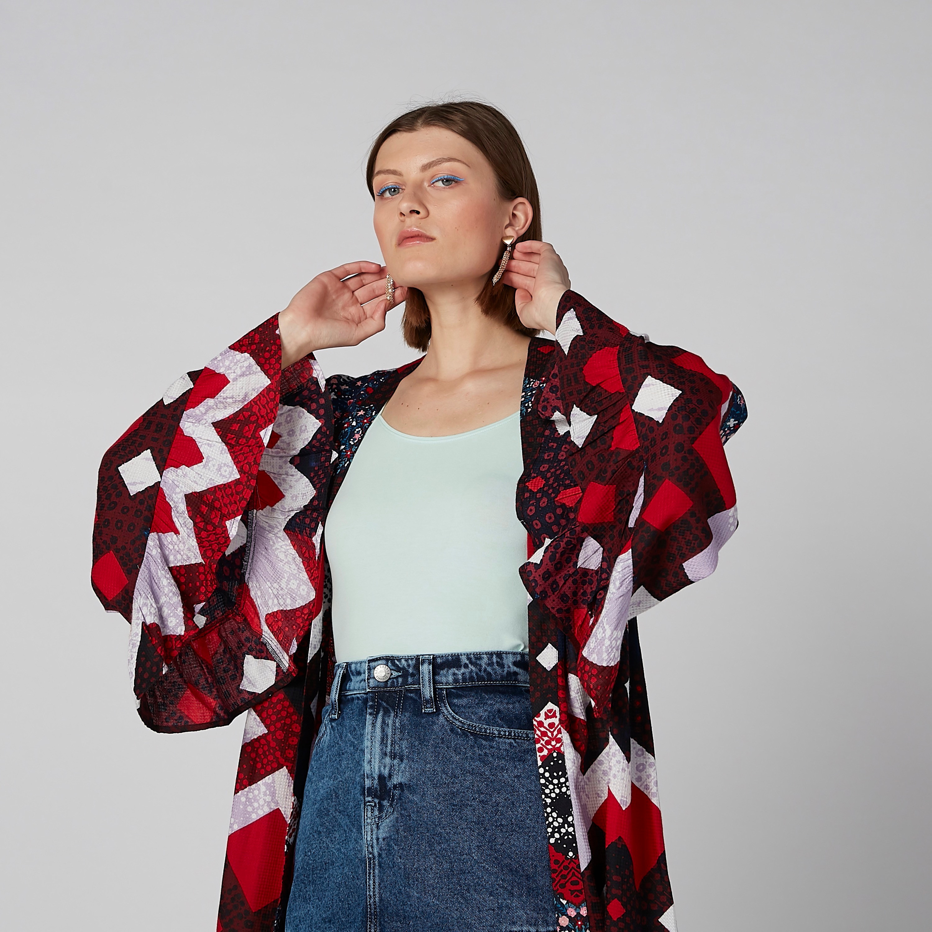 Printed Cardigan with Flared Sleeves-women-winterwear-cardigansandjumpers-cardigans-image-6