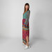 Printed Maxi A-line Dress with V-neck and Flared Sleeves-Dresses-thumbnail-1