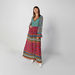 Printed Maxi A-line Dress with V-neck and Flared Sleeves-Dresses-thumbnail-5