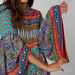 Printed Midi Shirt Dress with Spread Collar and Flared Sleeves-Dresses-thumbnail-3