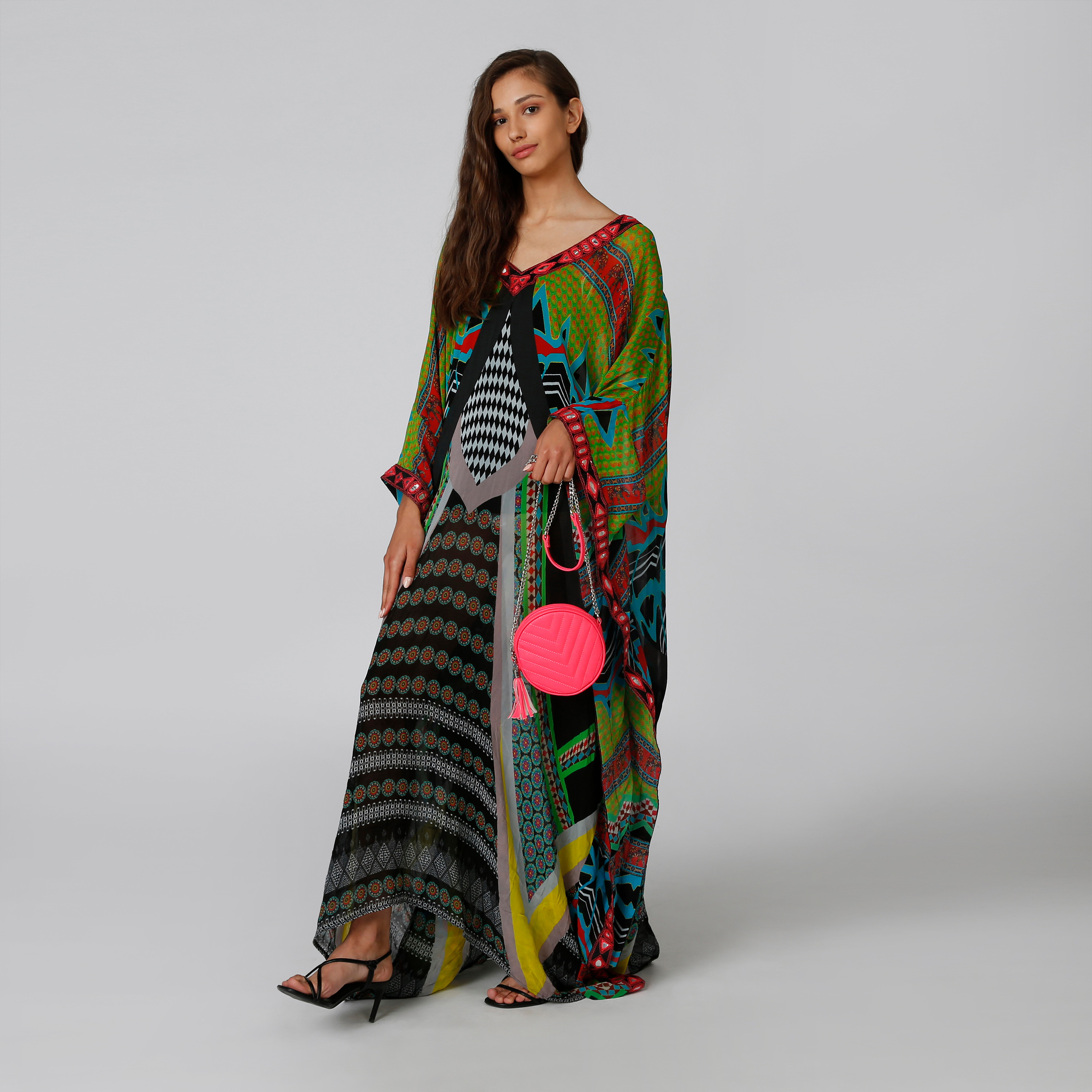 Printed Maxi A-line Dress with Long Sleeves-women-clothing-dresses-image-5