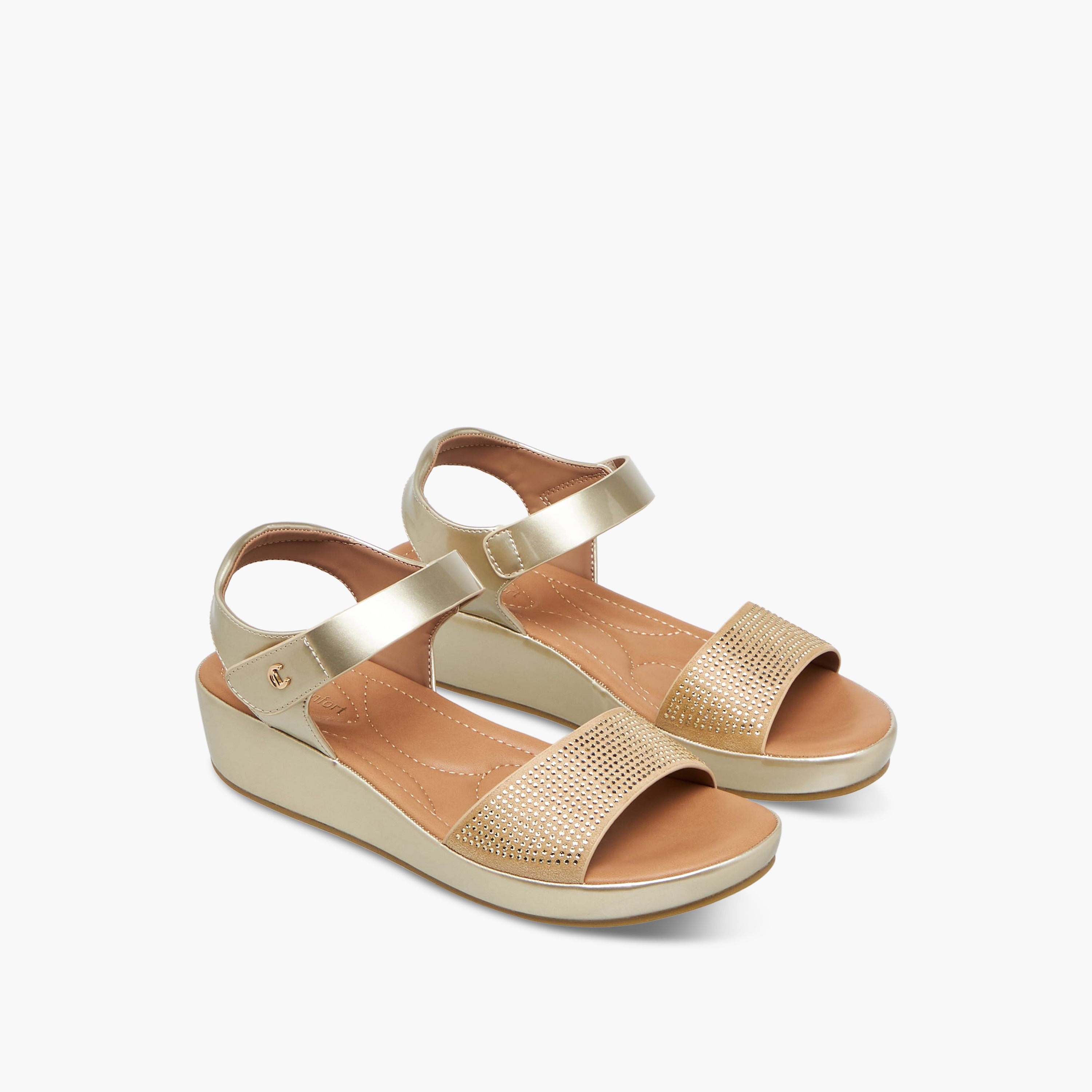 Le Confort Women Embellished Wedge Heel Sandals-women-shoes-sandals-heeled-image-1