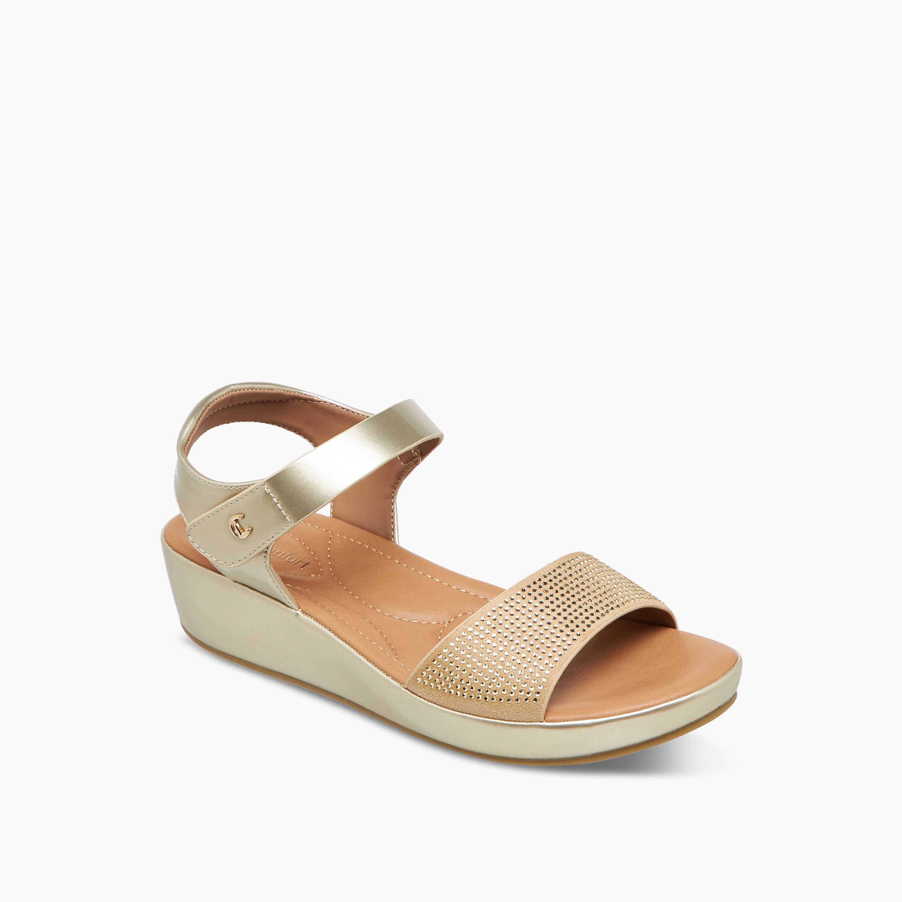 Le Confort Women Embellished Wedge Heel Sandals-women-shoes-sandals-heeled-image-2