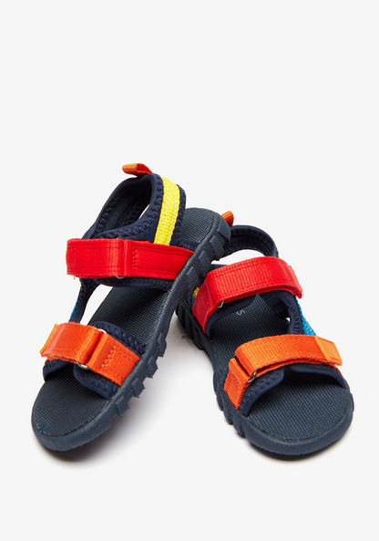 Juniors Textured Back Strap Sandals with Hook and Loop Closure-Boy%27s Sandals-image-1