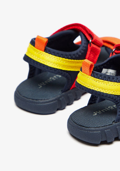 Juniors Textured Back Strap Sandals with Hook and Loop Closure-Boy%27s Sandals-image-2