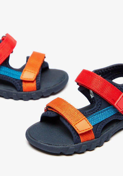 Juniors Textured Back Strap Sandals with Hook and Loop Closure-Boy%27s Sandals-image-3