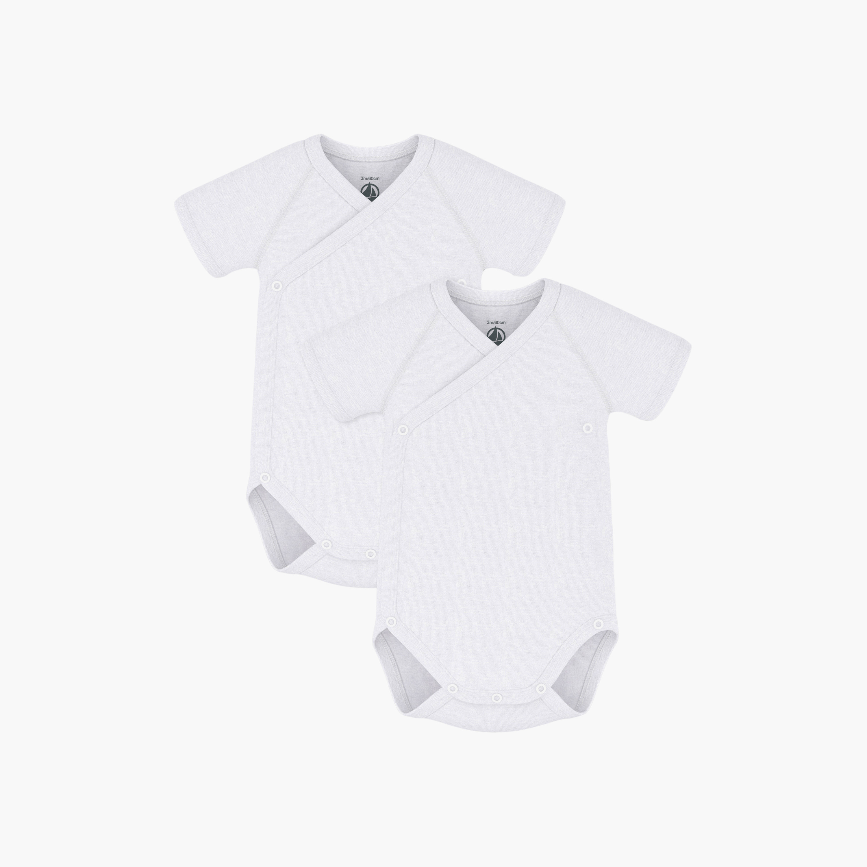 Petit Bateau 2-Piece Short Sleeves Solid Bodysuit Set-baby-boys-clothing-bodysuits-image-1