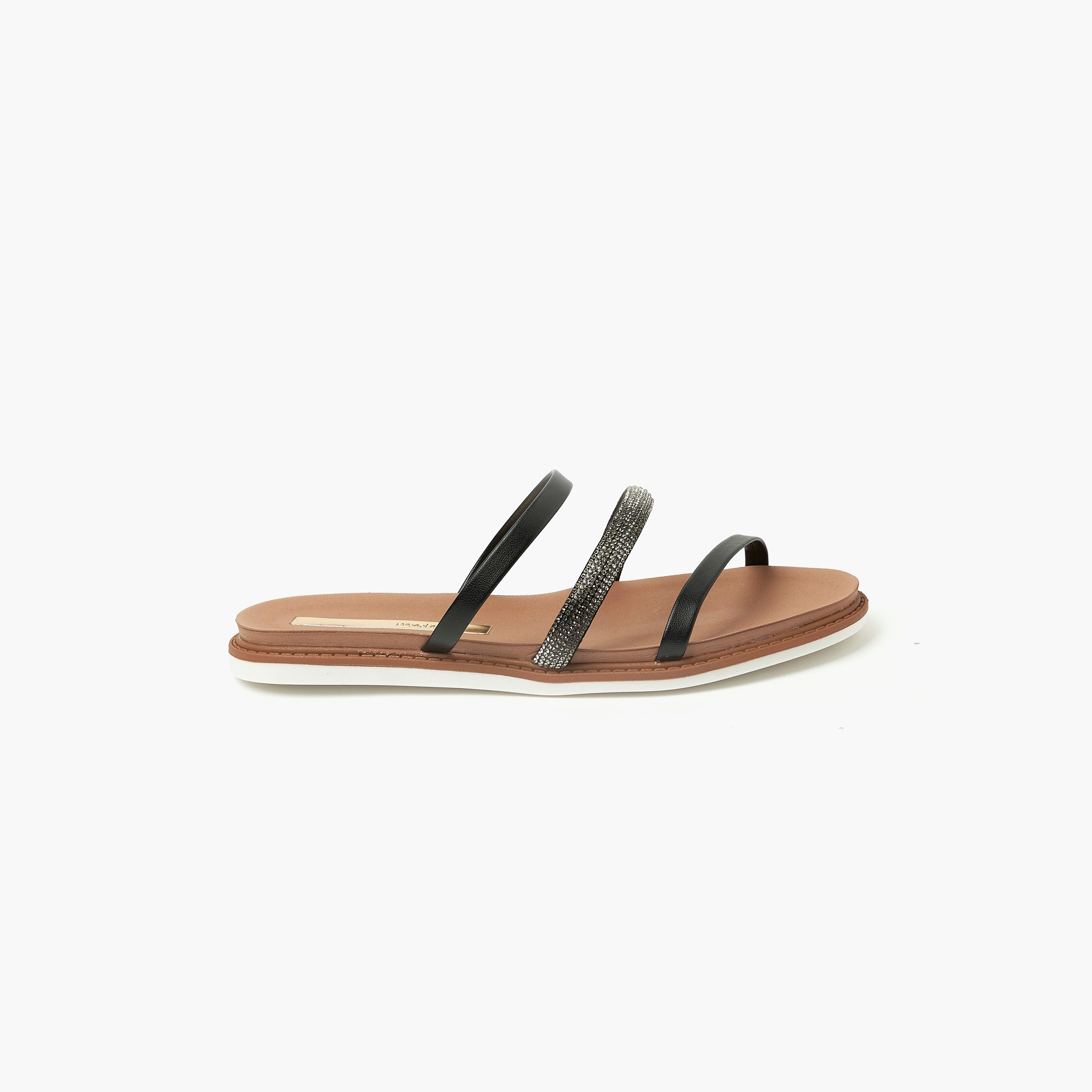 صندل نسائي شرائح مسطح مع لمسة من الكريستال من موليكا | 5443-130-16272-women-shoes-sandals-flats-image-2