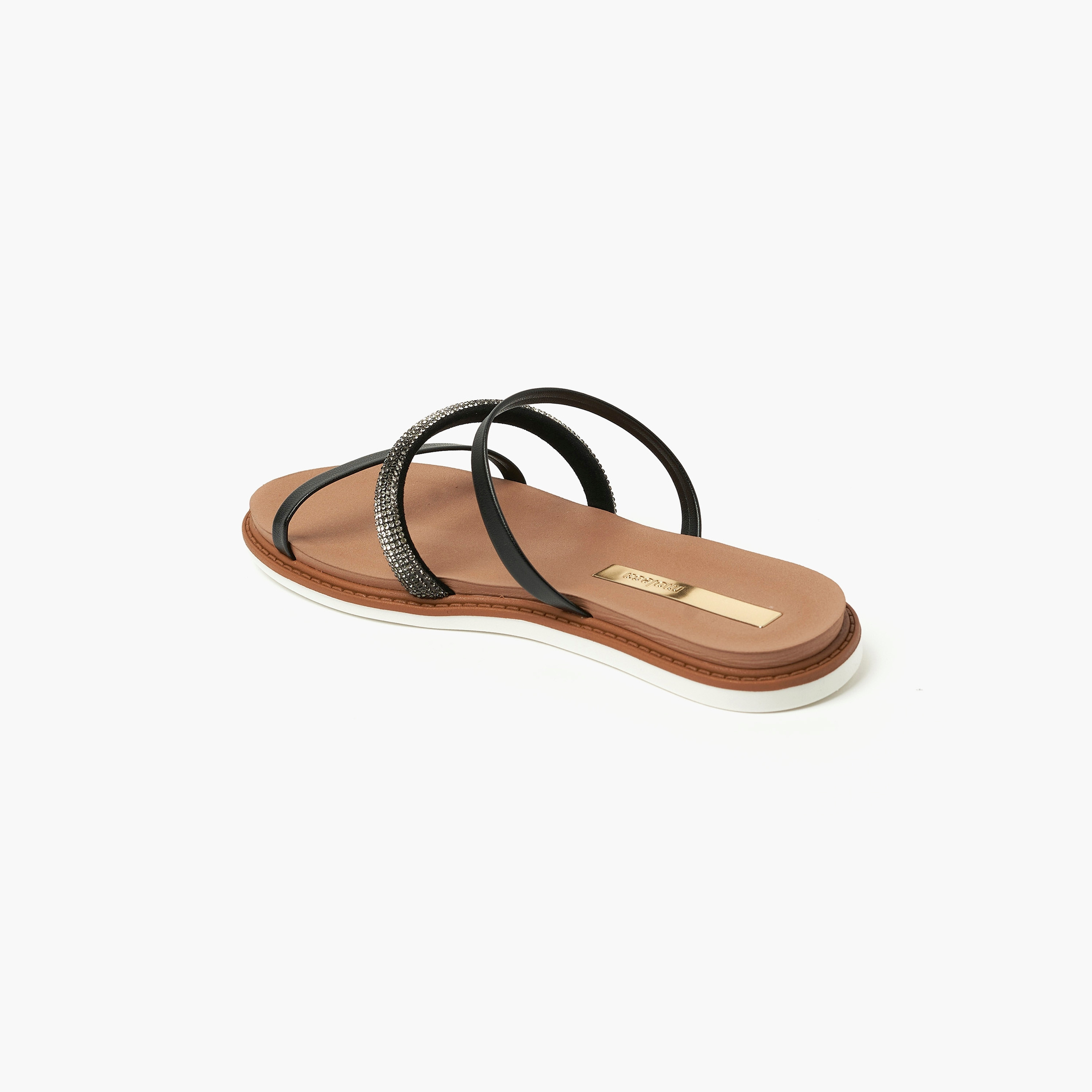 صندل نسائي شرائح مسطح مع لمسة من الكريستال من موليكا | 5443-130-16272-women-shoes-sandals-flats-image-3