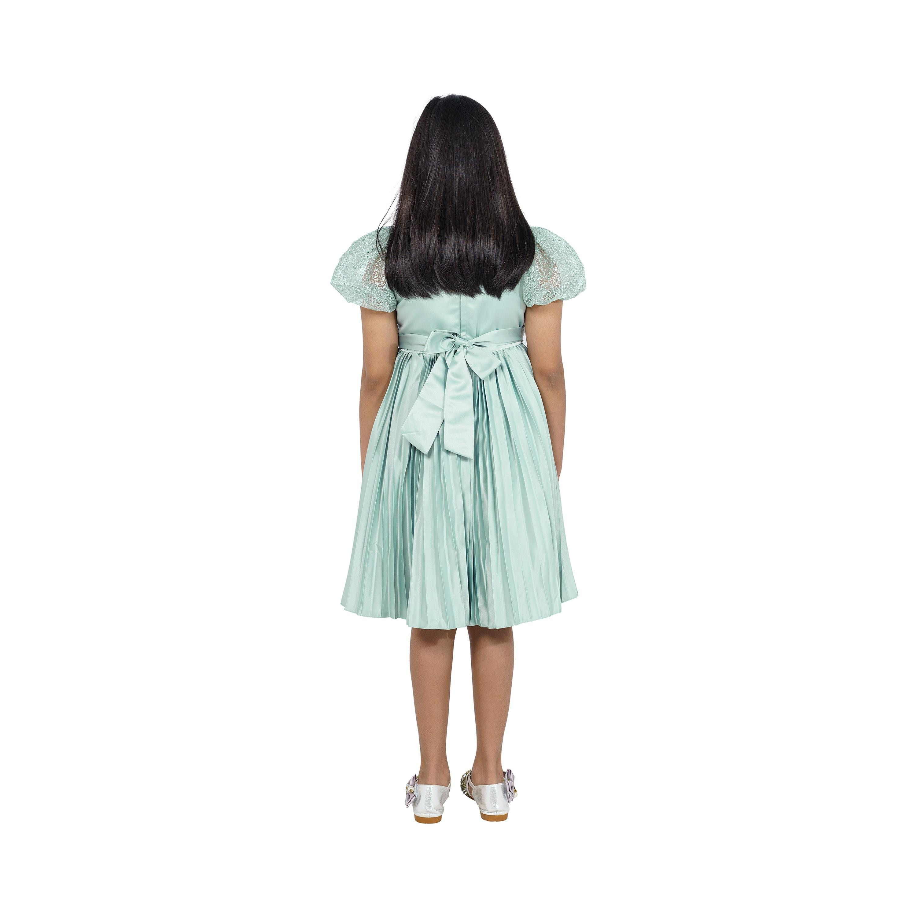 Babyqlo Embellished Short Sleeves Seafoam Dream Party Dress-girls-clothing-dressesandjumpsuits-image-2