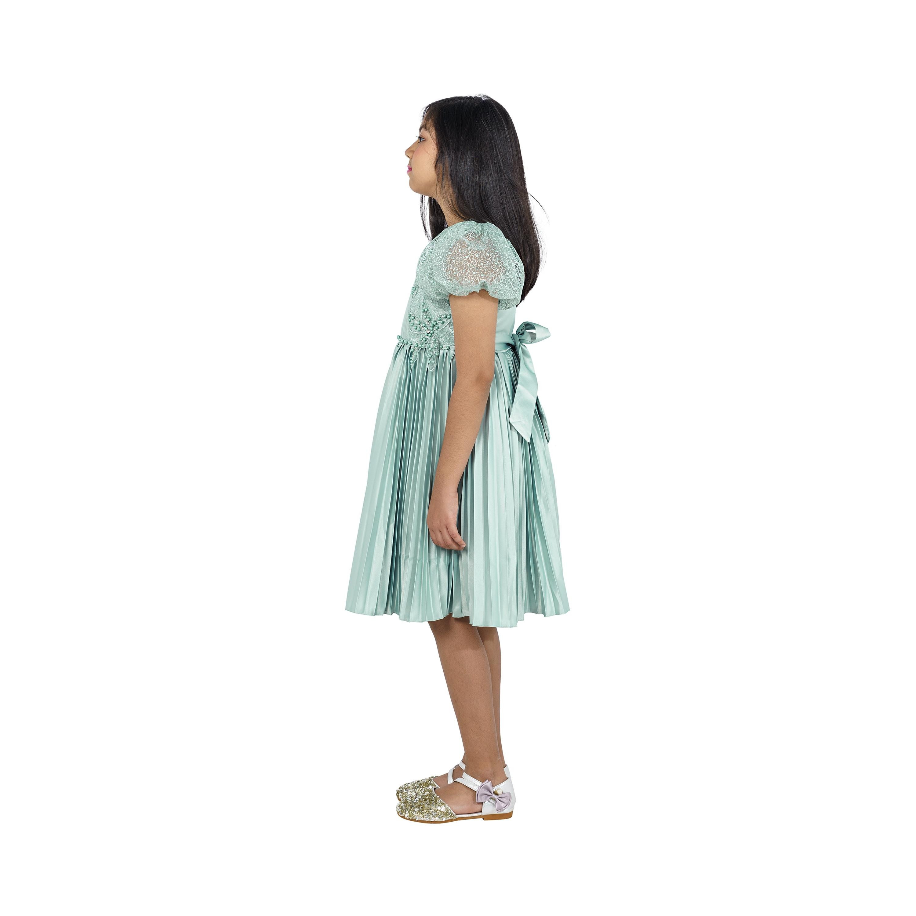 Babyqlo Embellished Short Sleeves Seafoam Dream Party Dress-girls-clothing-dressesandjumpsuits-image-3