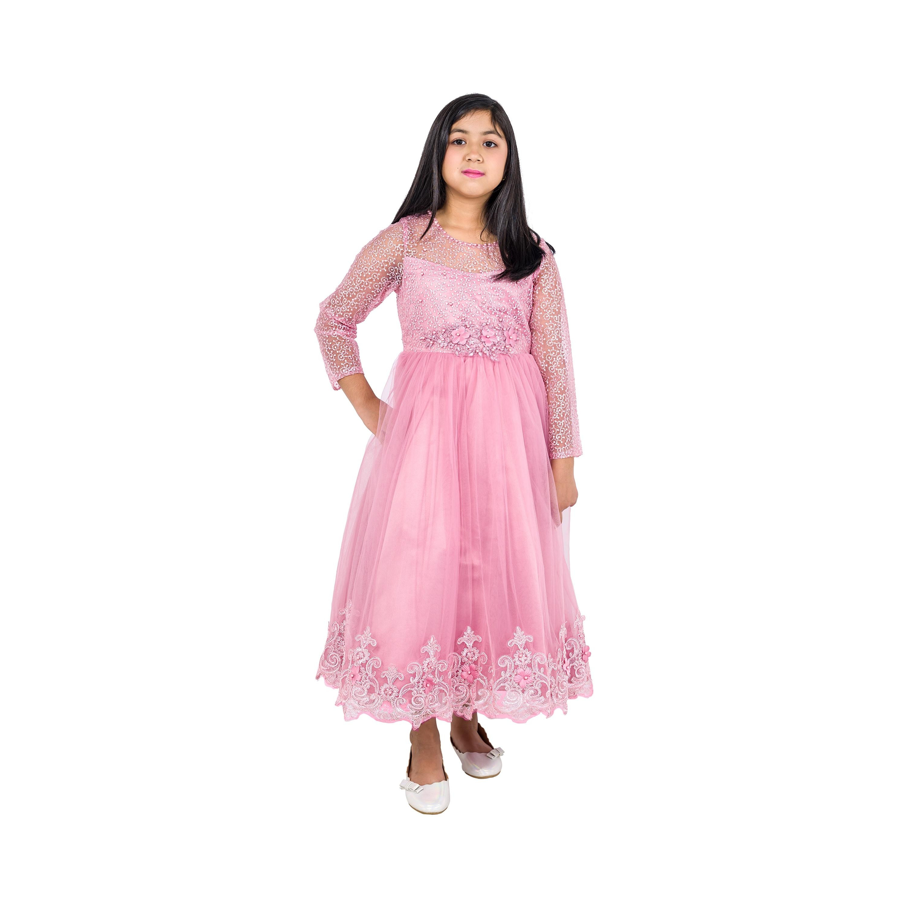 Babyqlo Embellished Long Sleeves Royal Blossom Ball Party Dress-girls-clothing-dressesandjumpsuits-image-1