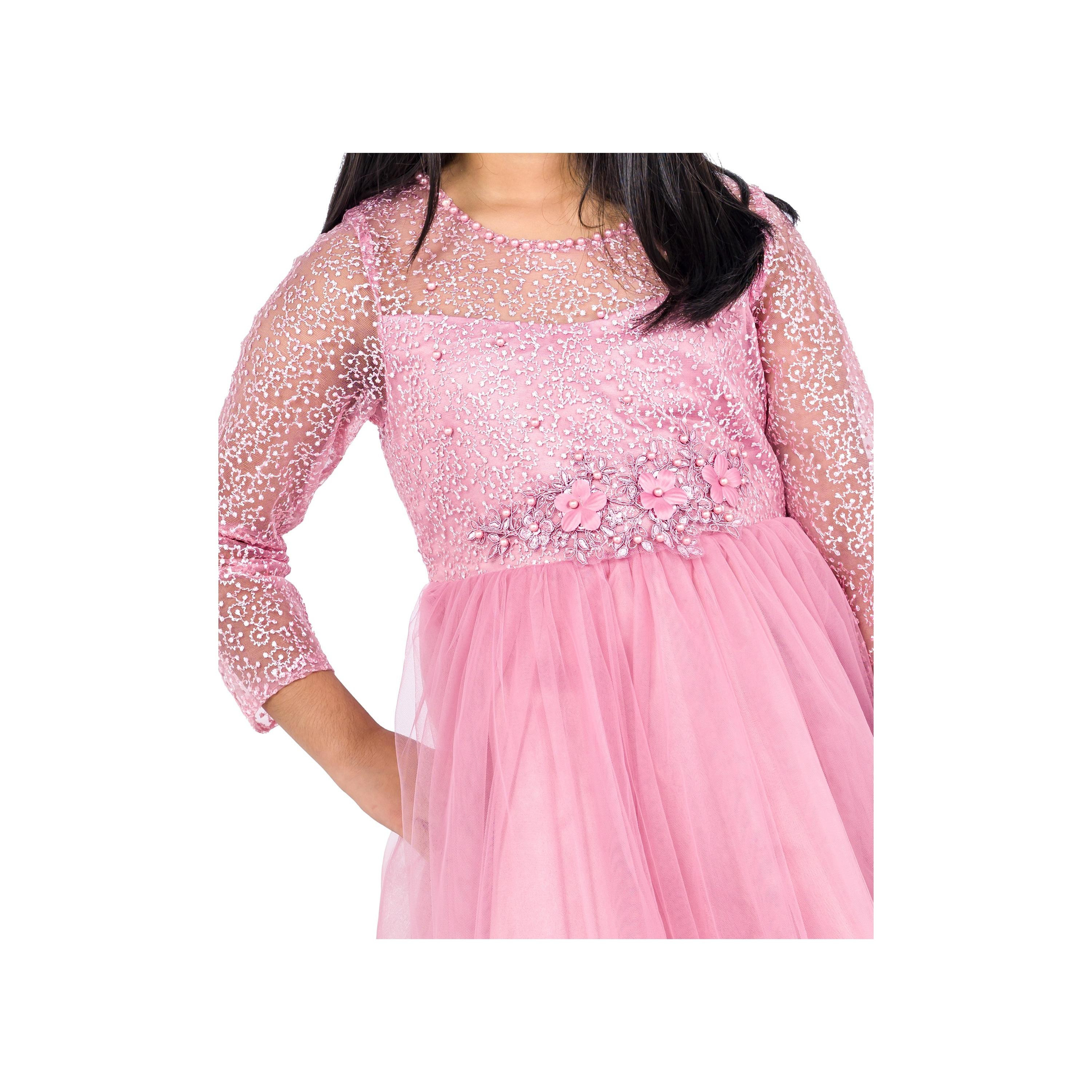 Babyqlo Embellished Long Sleeves Royal Blossom Ball Party Dress-girls-clothing-dressesandjumpsuits-image-5