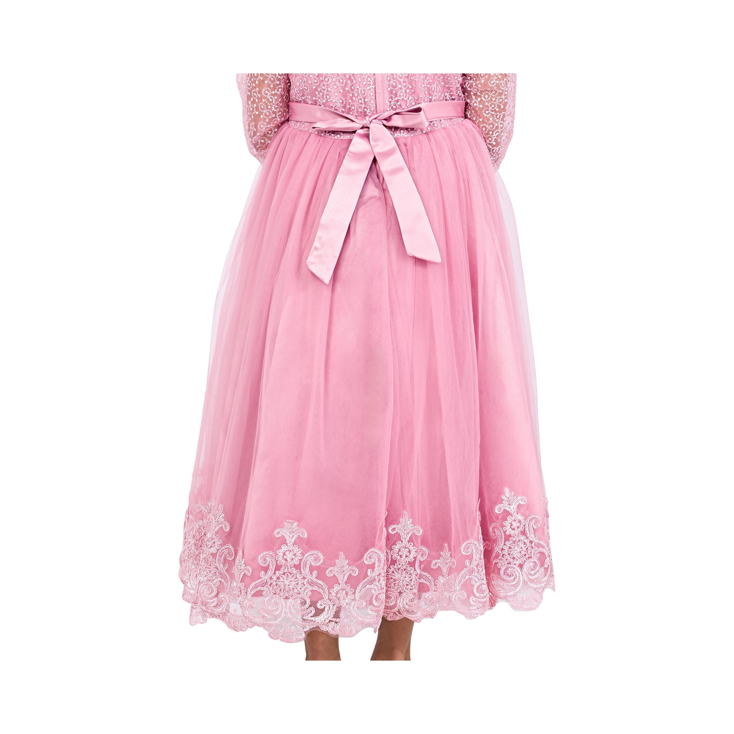 Babyqlo Embellished Long Sleeves Royal Blossom Ball Party Dress-girls-clothing-dressesandjumpsuits-image-6