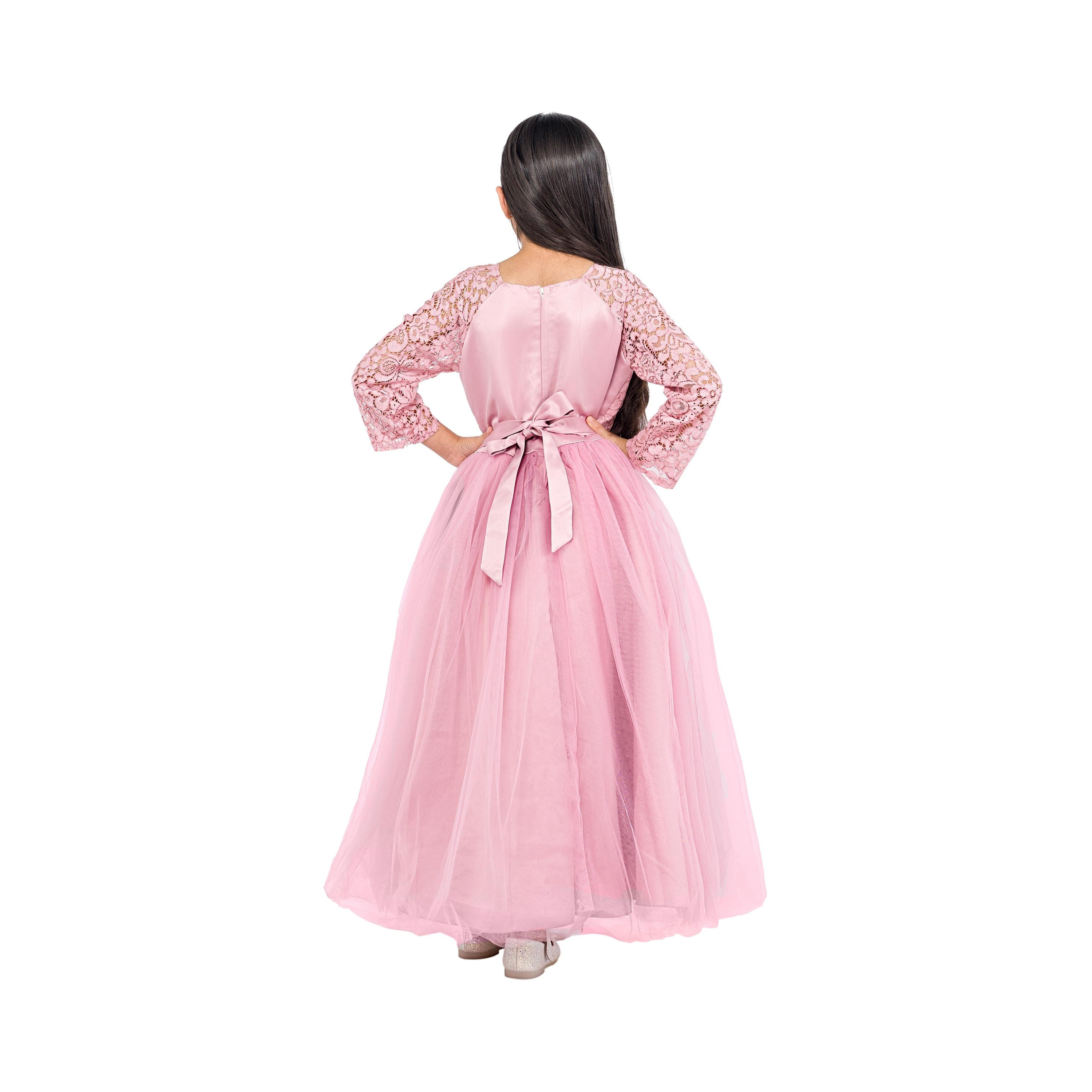 Babyqlo Embroidered Long Sleeves Graceful Rose Elegance Party Dress-girls-clothing-dressesandjumpsuits-image-2