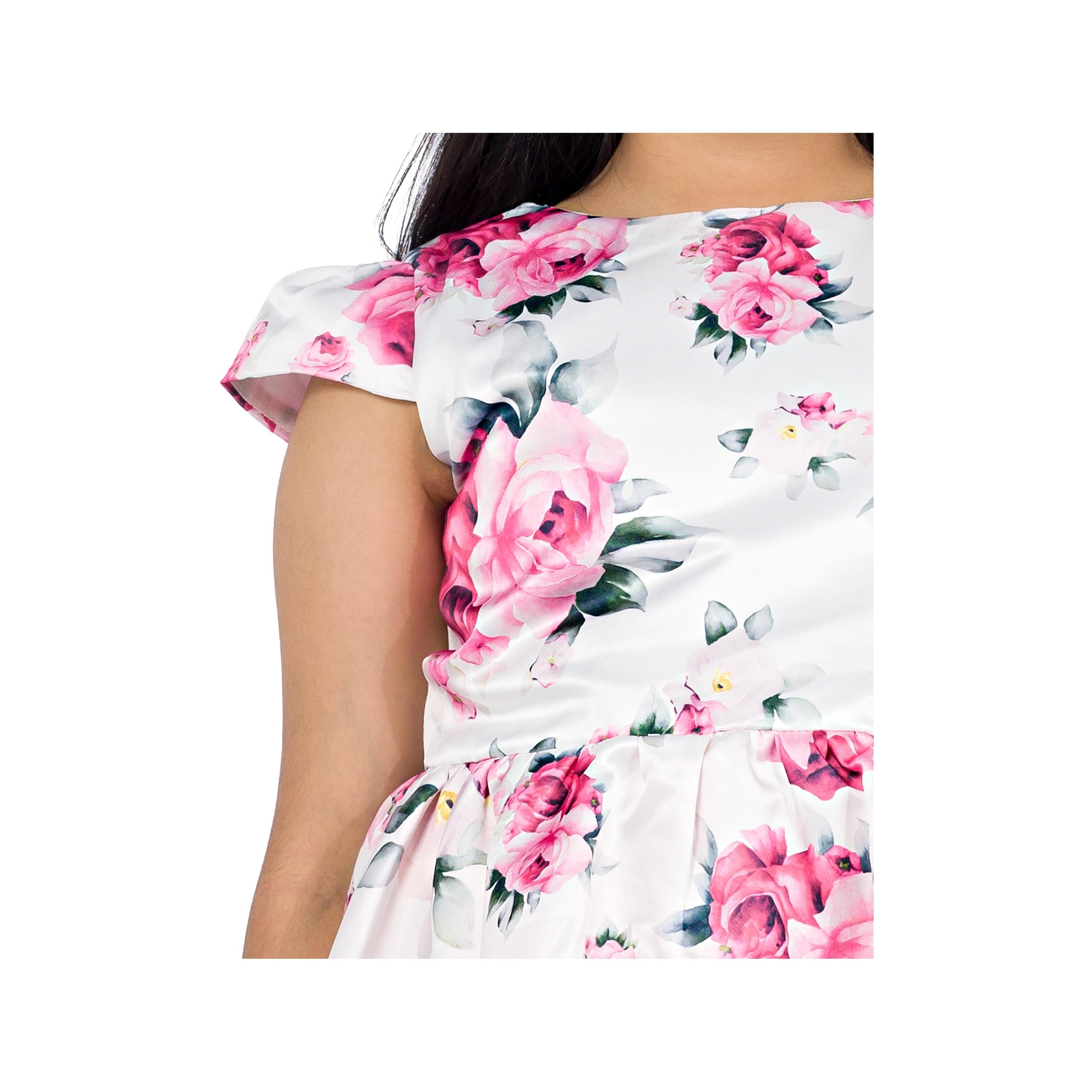 Babyqlo Floral Printed Cap Sleeves Blooming Elegance Party Dress-girls-clothing-dressesandjumpsuits-image-5