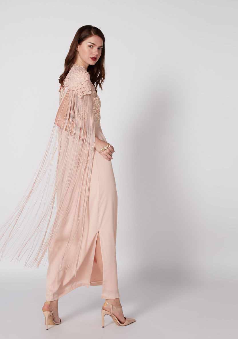 Embroidered Maxi Dress with Fringe Detail-Dresses-image-5