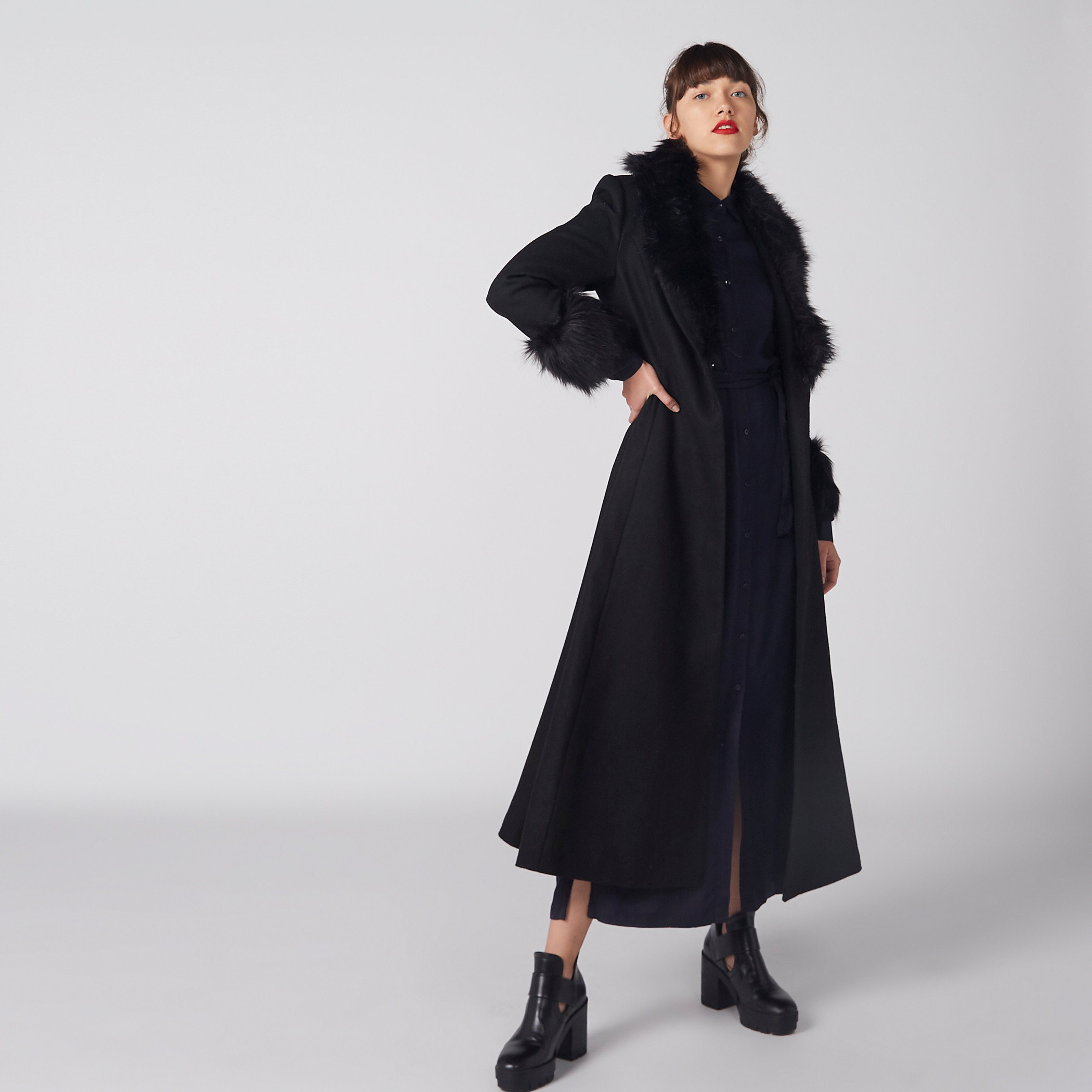 Plush Detail Longline Parka Jacket with Long Sleeves-women-winterwear-coatsandjackets-jackets-image-6
