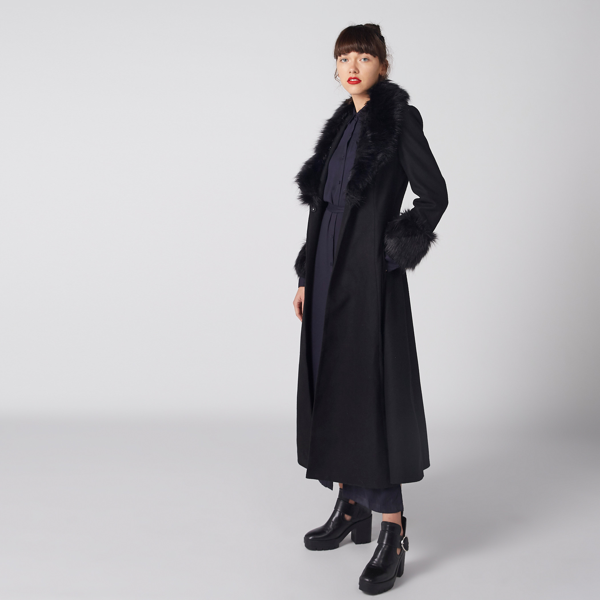 Plush Detail Longline Parka Jacket with Long Sleeves-women-winterwear-coatsandjackets-jackets-image-7
