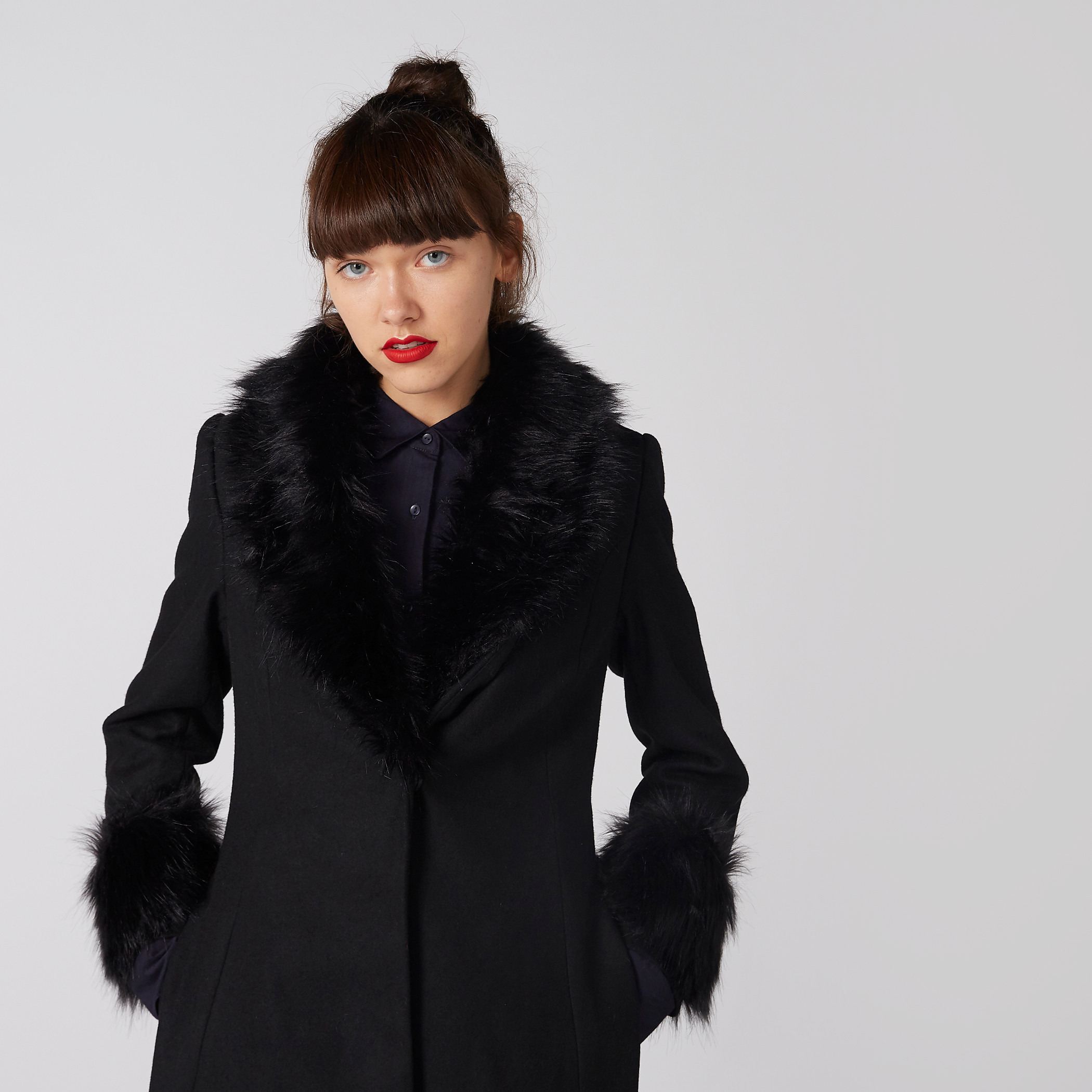 Plush Detail Longline Parka Jacket with Long Sleeves-women-winterwear-coatsandjackets-jackets-image-10