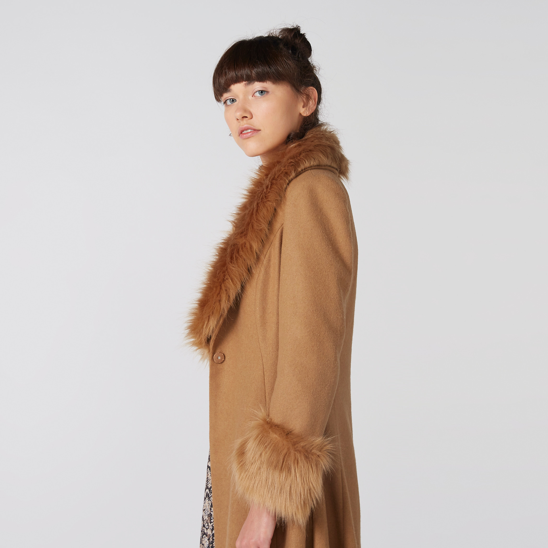 Plush Detail Longline Parka Jacket with Long Sleeves-women-winterwear-coatsandjackets-jackets-image-5