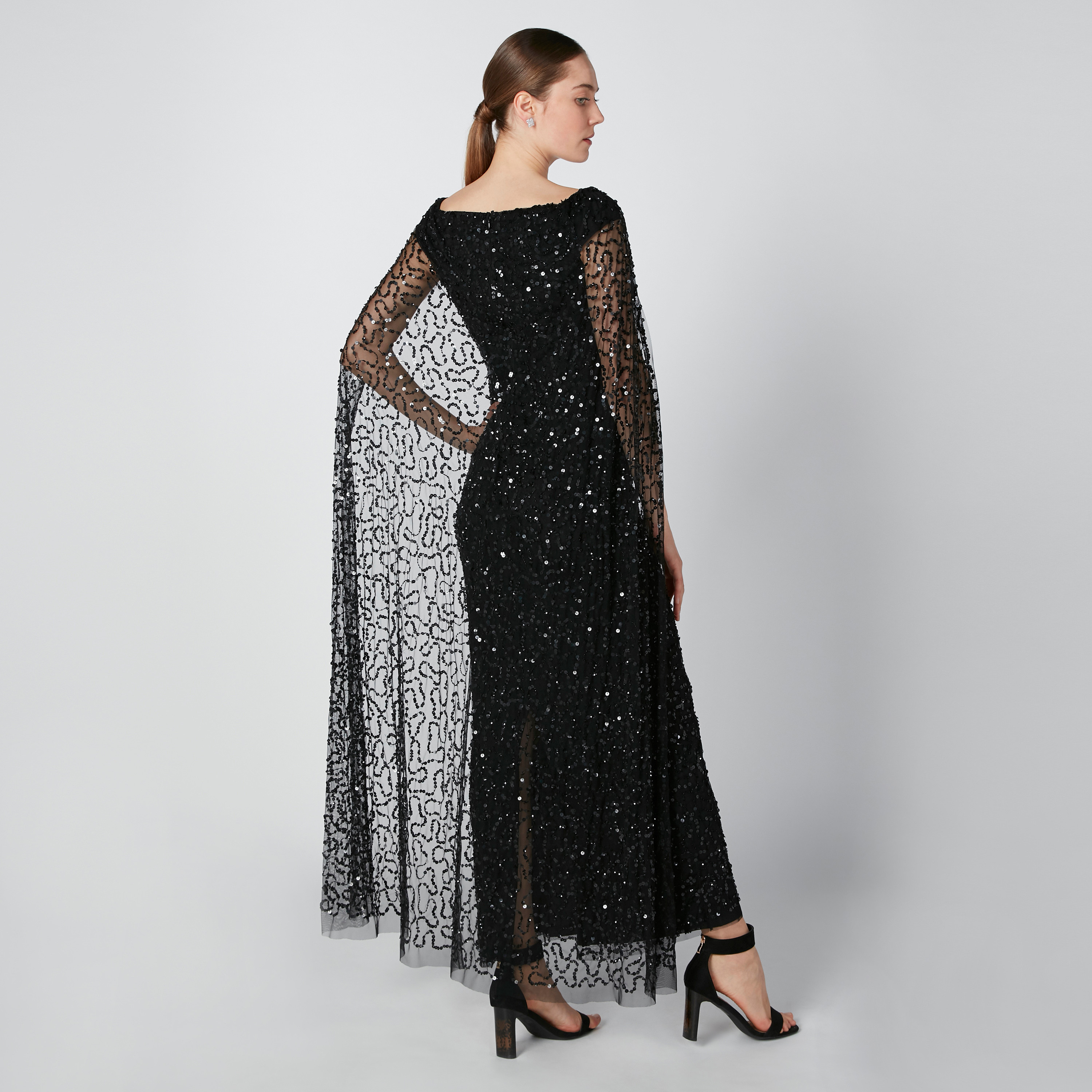 Sequin and Slit Detail Maxi Dress with Veil-women-clothing-dresses-image-2
