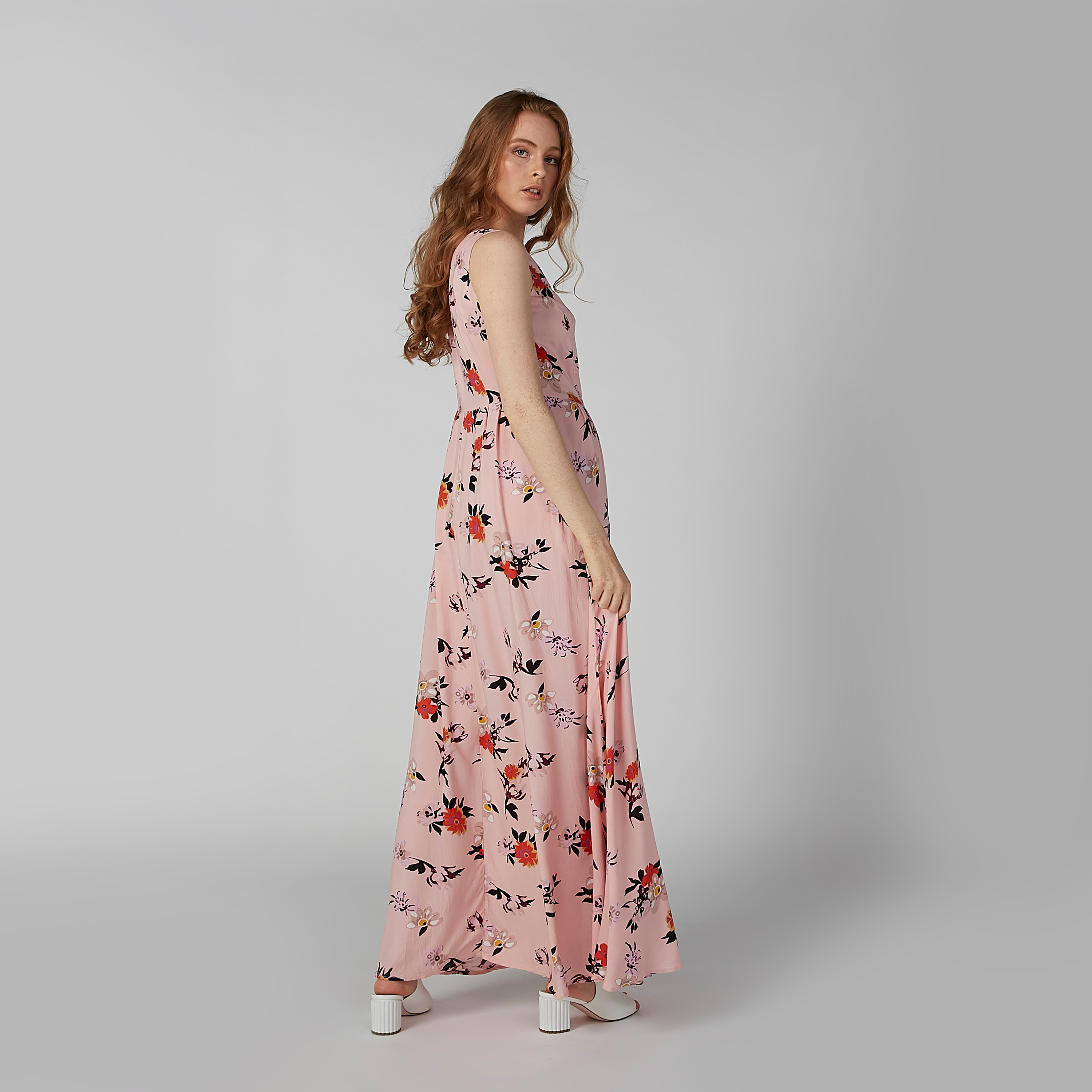 Printed A-line Sleeveless Maxi Dress with V-neck-women-clothing-dresses-image-2