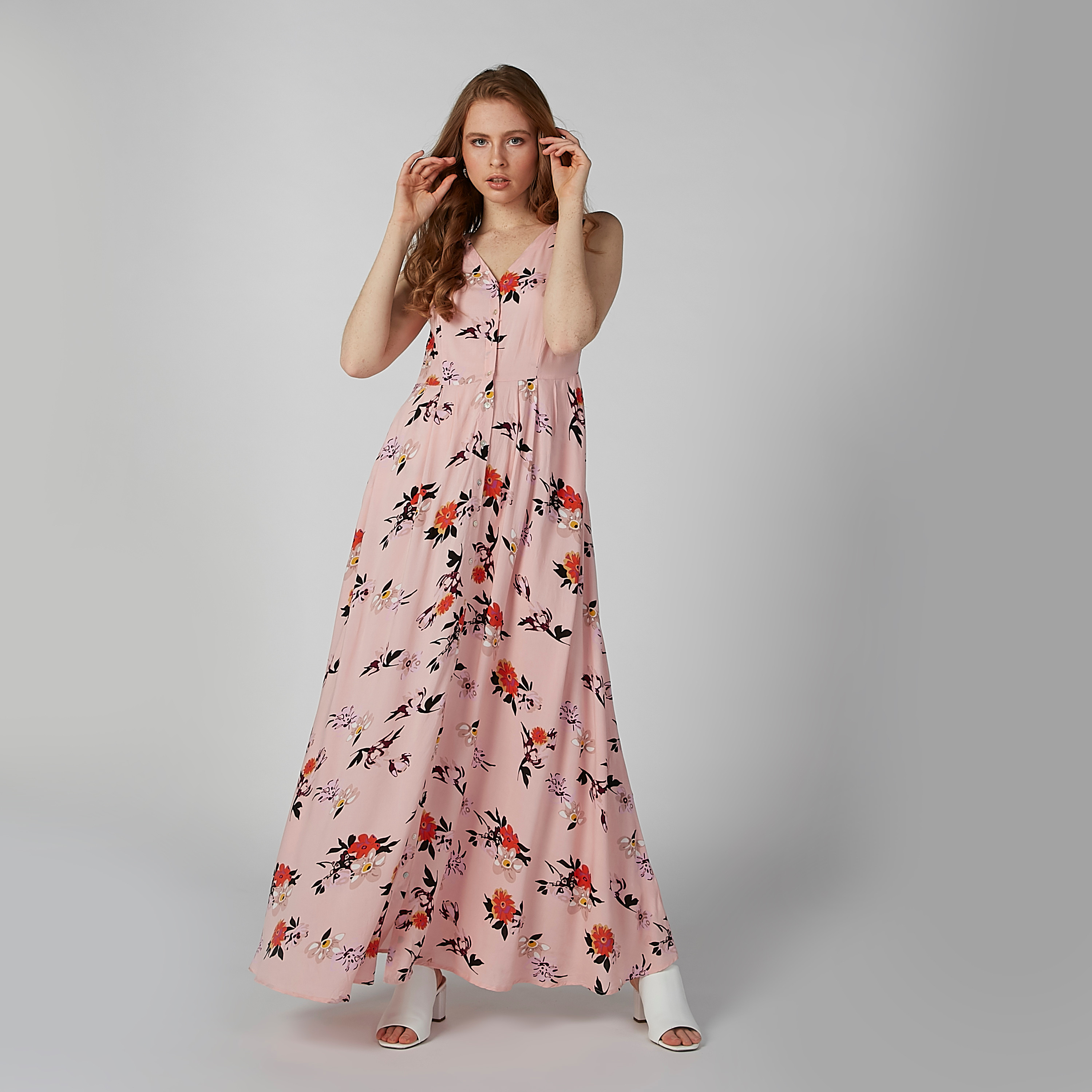 Printed A-line Sleeveless Maxi Dress with V-neck-women-clothing-dresses-image-3