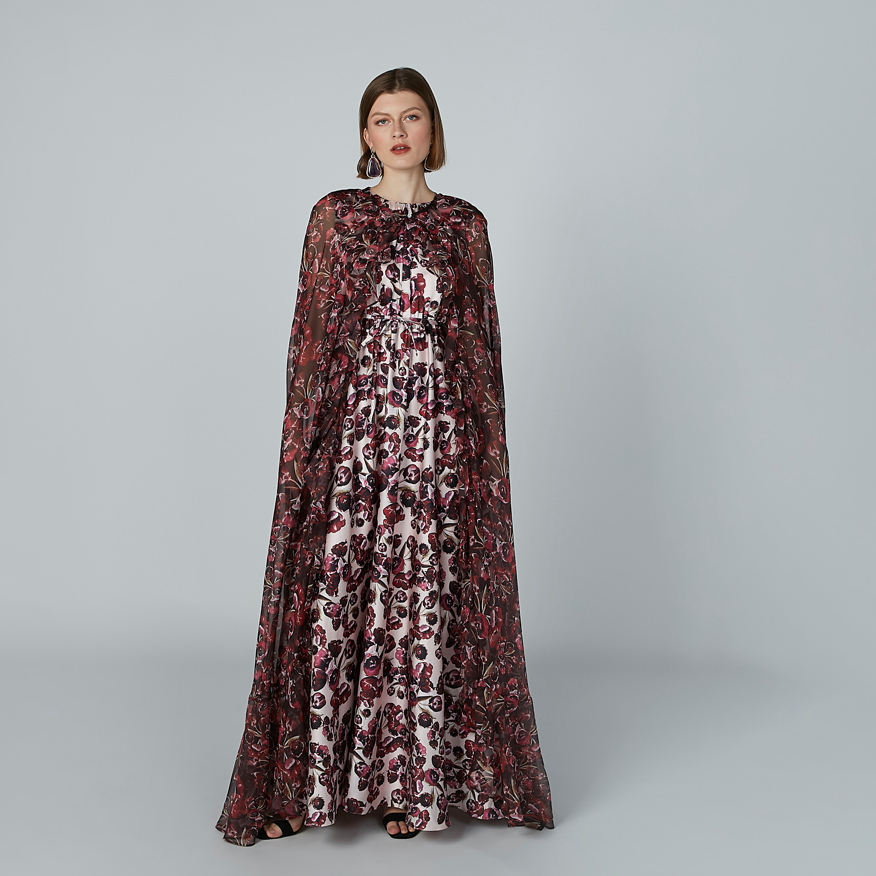 سترة كايب فضفاضة برباط وتفاصيل كشكش وطبعات-women-winterwear-cardigansandjumpers-jumpers-image-5