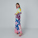 Printed A-line Maxi Dress with Round Neck and Long Sleeves-Dresses-thumbnail-4