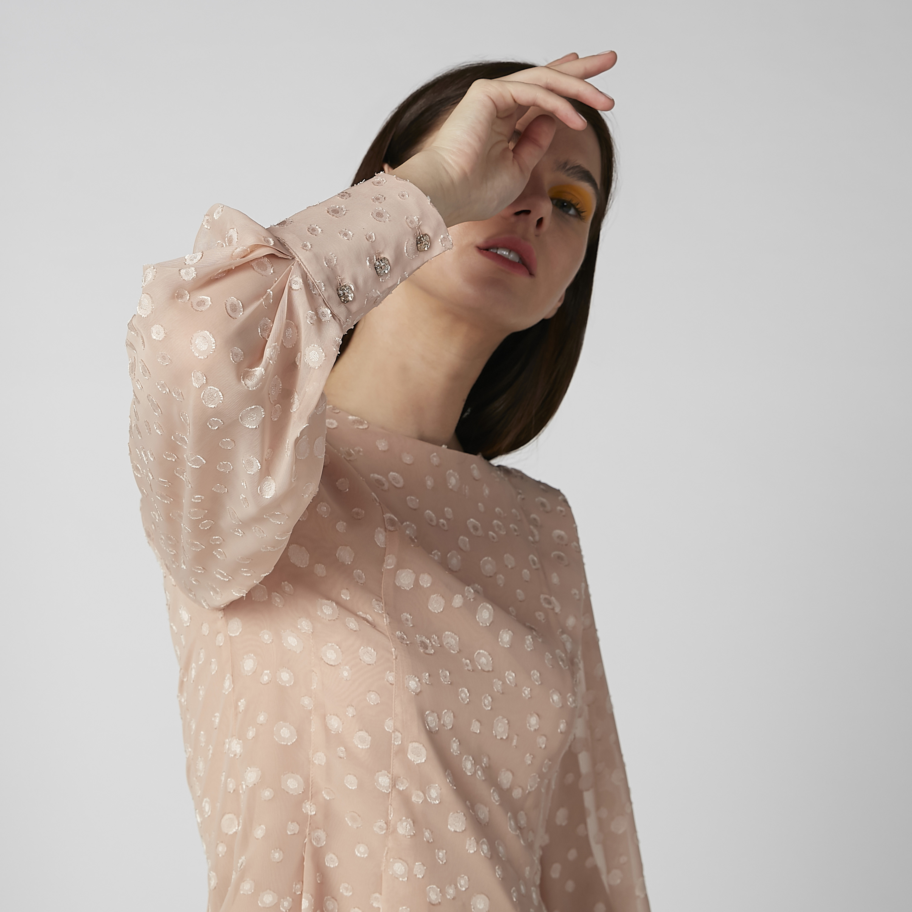 Textured Top with Round Neck and Long Sleeves-women-clothing-shirtsandblouses-blouses-image-7