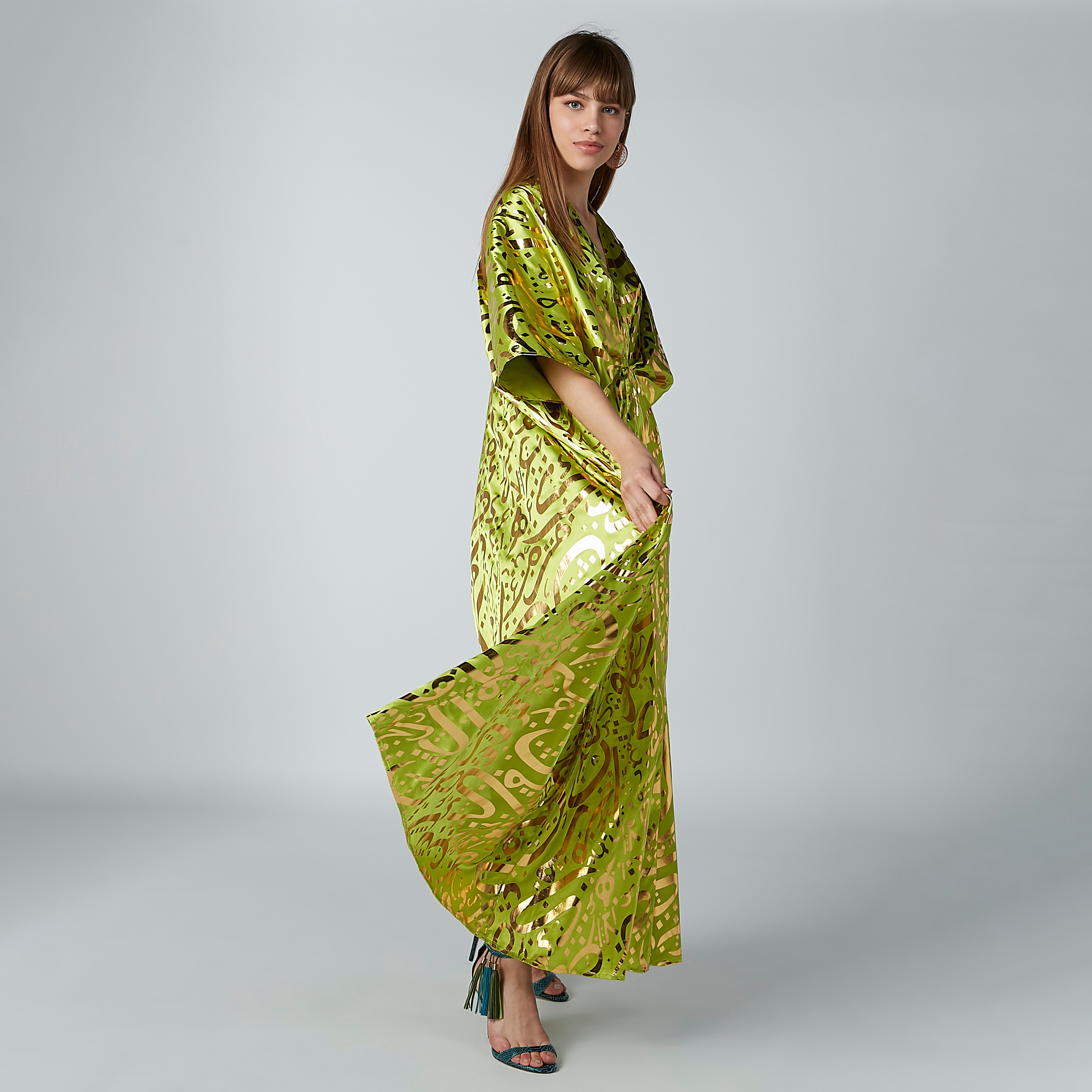 Printed Maxi Dress with Flared Sleeves and V-neck-women-clothing-dresses-image-5