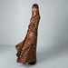 Animal Printed Maxi Dress with V-neck and Flared Sleeves-Dresses-thumbnail-1