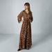 Animal Printed Maxi Dress with V-neck and Flared Sleeves-Dresses-thumbnail-2