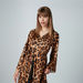 Animal Printed Maxi Dress with V-neck and Flared Sleeves-Dresses-thumbnailMobile-3