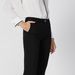 Skinny Fit Plain Mid Waist Trousers with Pocket Detail and Belt Loops-Pants-thumbnailMobile-4