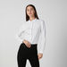 Sustainable Plain Shirt with Spread Collar and Long Sleeves-Shirts and Blouses-thumbnail-1