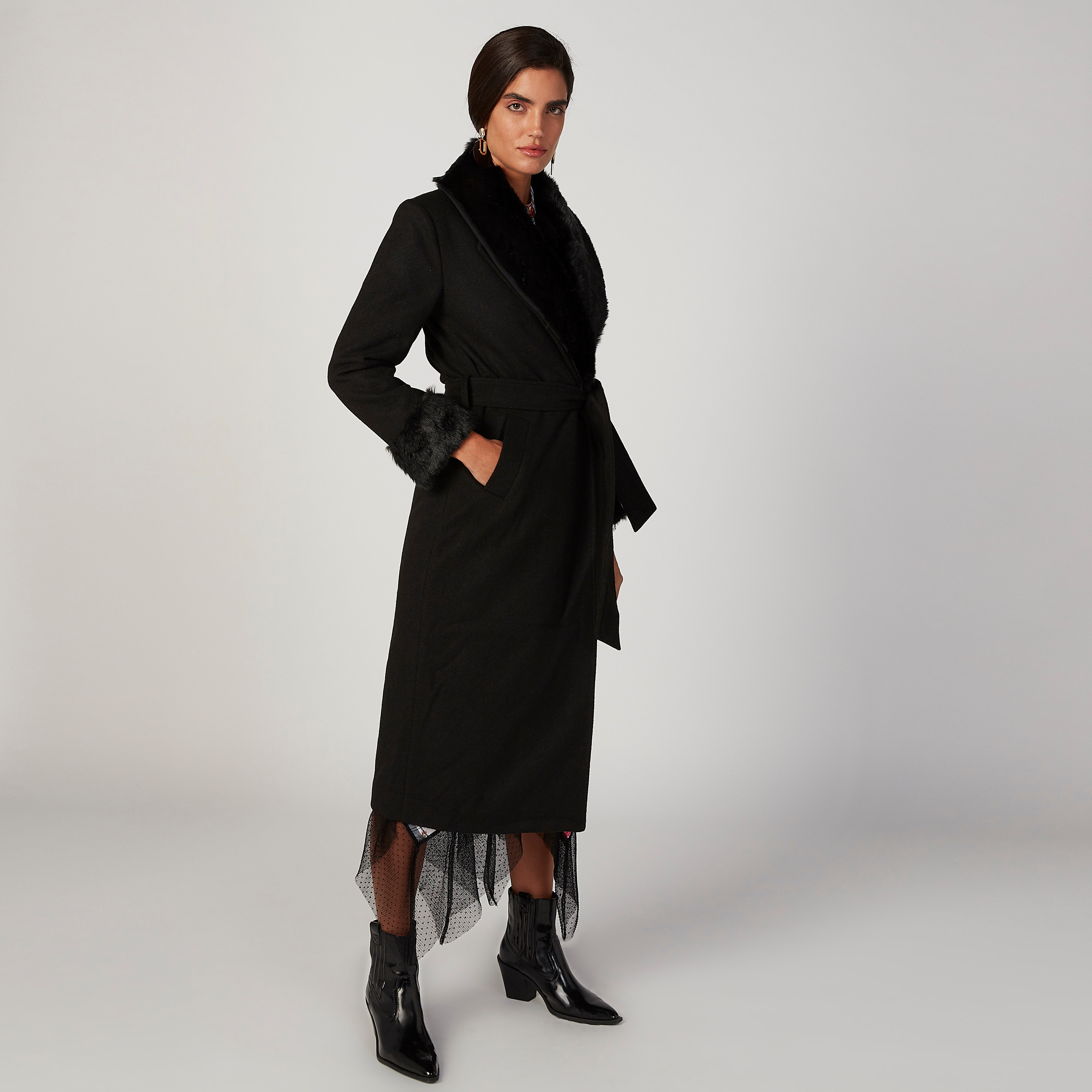 Textured Parka Jacket with Long Sleeves and Tie Ups-women-winterwear-coatsandjackets-jackets-image-5