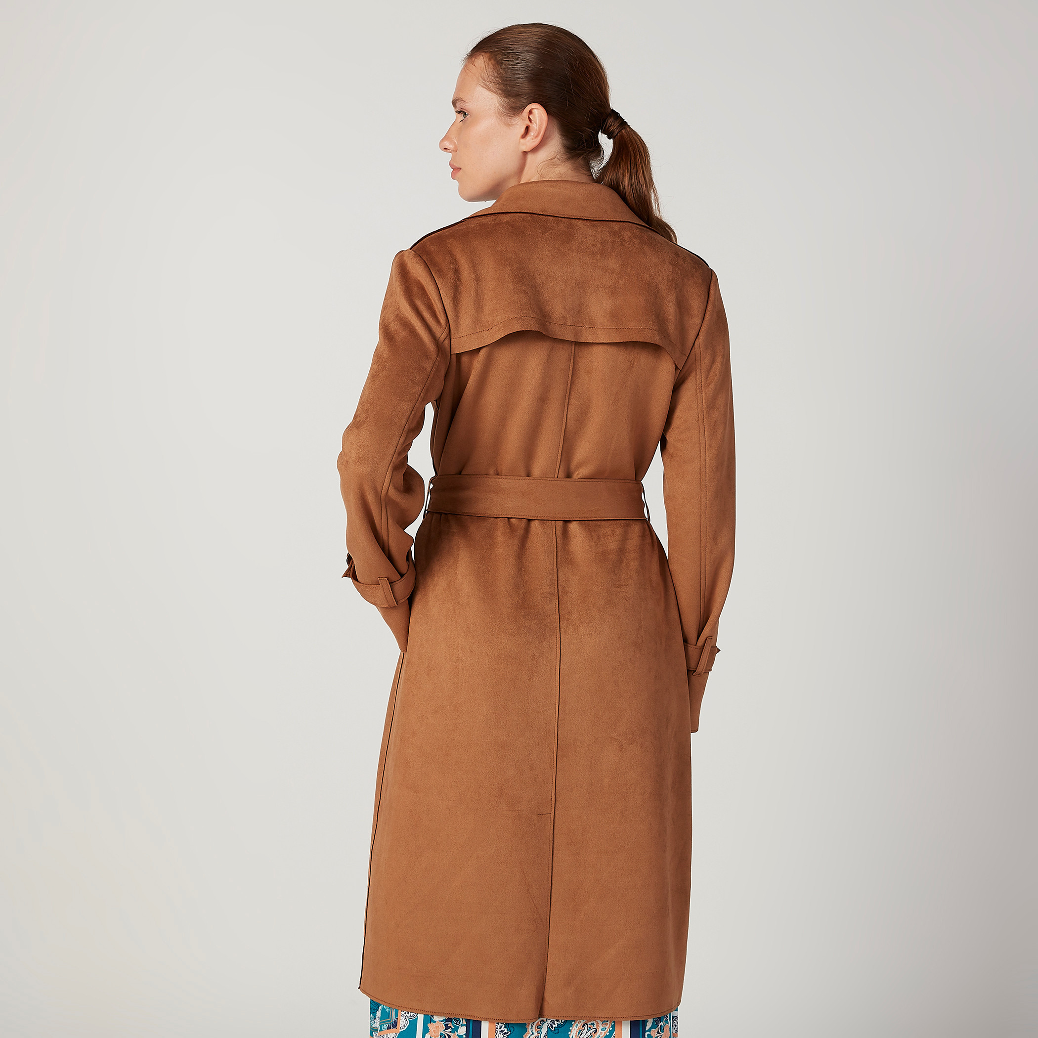 مِعطف مستدام طويل بارز الملمس بأكمام طويلة وجيوب-women-winterwear-coatsandjackets-coats-image-4