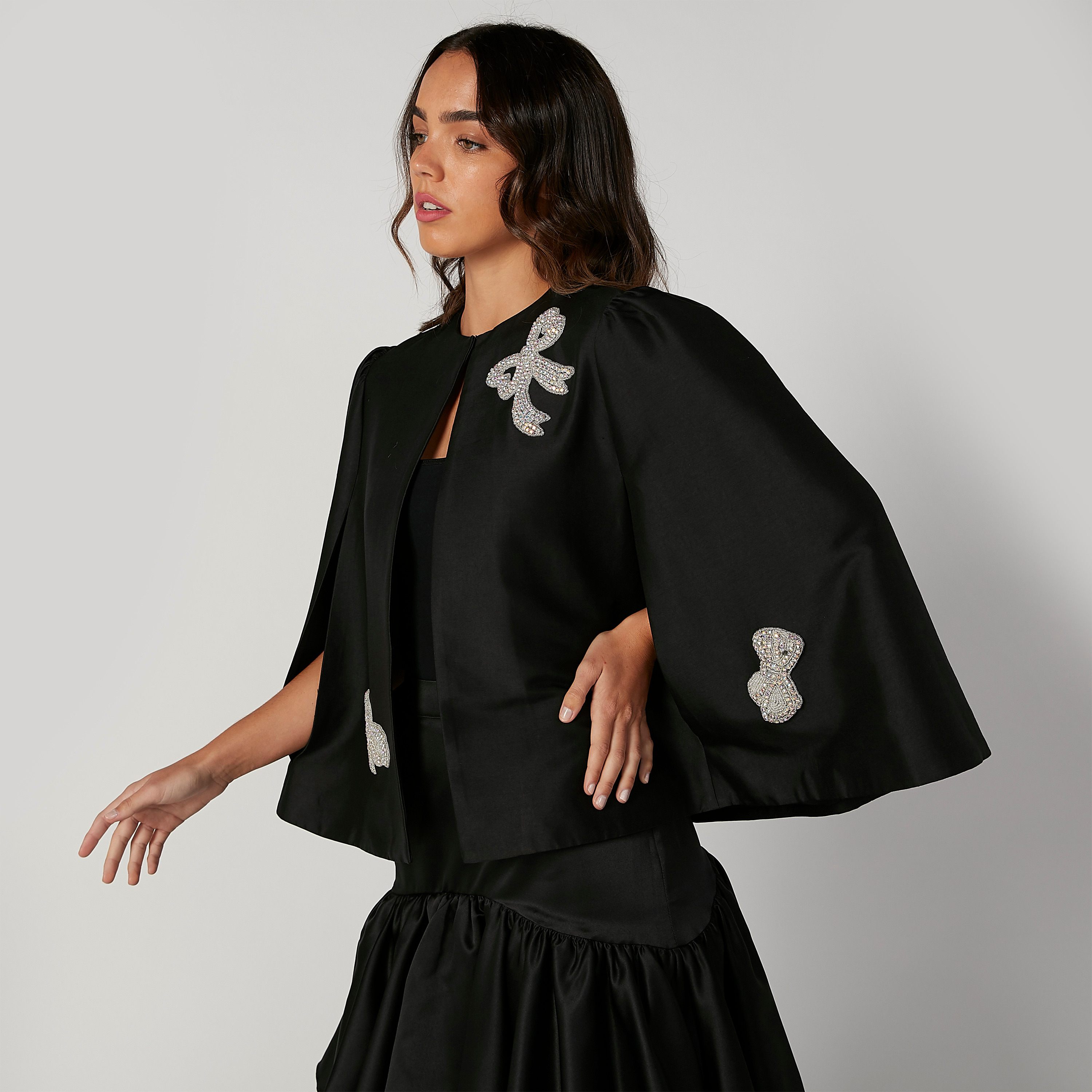 Buy Embellished Cape Jacket with Side Slits Splash UAE