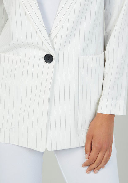 Striped Jacket with Long Sleeves and Notched Lapel
