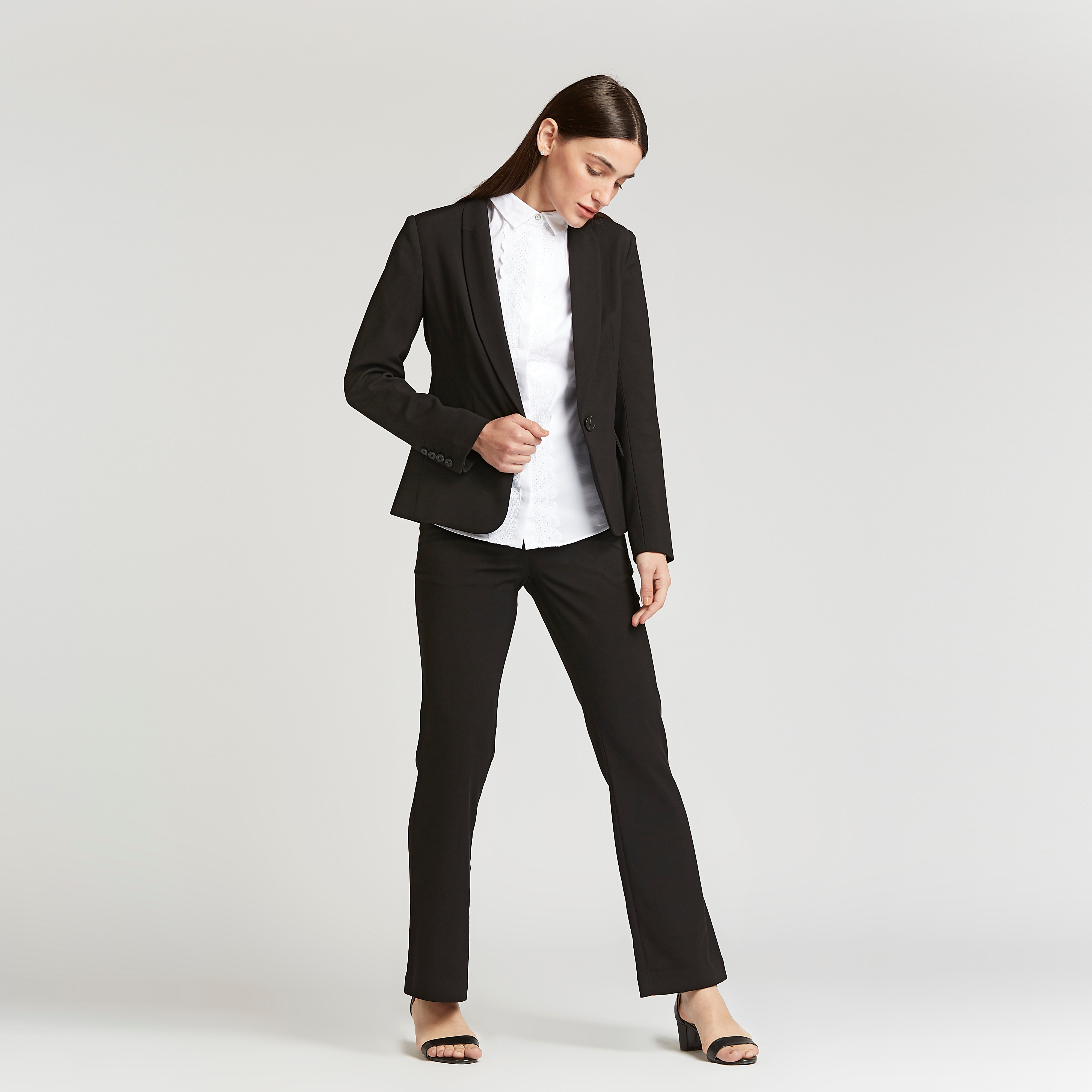 Solid Blazer with Long Sleeves and Notched Lapel-women-clothing-coatsandjackets-blazers-image-2