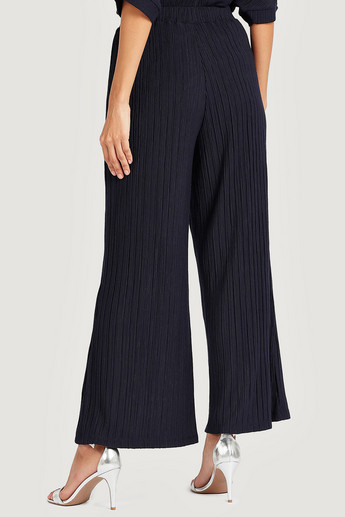 Textured Palazzo Pants with Elasticated Waistband