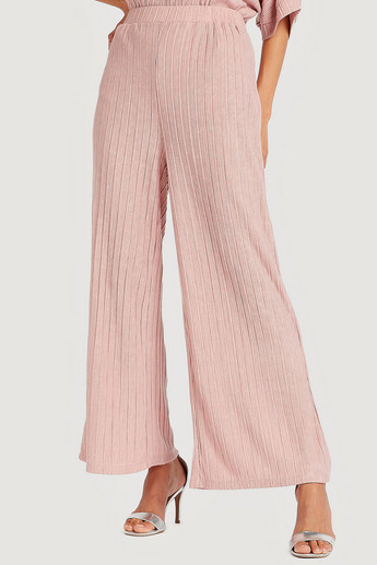 Textured Palazzo Pants with Elasticated Waistband