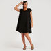 Solid Tunic with Cap Sleeves and Round Neck-Dresses-thumbnail-1