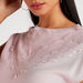 Lace Detailed Crew Neck Top with Cap Sleeves-Shirts & Blouses-thumbnail-2