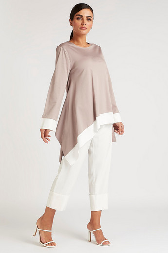 Sustainable Solid Longline Top with Asymmetric Hem