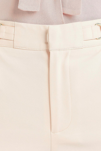 Solid Slim Fit Mid-Rise Trousers with Pockets