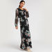 Floral Print Maxi A-line Dress with Long Sleeves-Dresses-thumbnailMobile-1