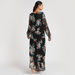 Floral Print Maxi A-line Dress with Long Sleeves-Dresses-thumbnailMobile-4